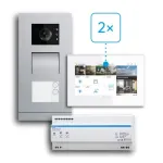 BUSCH-JAEGER 83-2FHA/SET kahe pere videovalves&uuml;steemi komplekt, 2-juhtmeline, s&uuml;vispaigaldusega 2CKA008300A1462