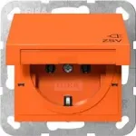 Gira SCHUKO pistikupesa klapiga, suurendatud puutekaitsega, oranž 4454109