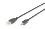 Digitus ASSMANN - USB-kaabel - USB t&uuml;&uuml;p A, 4-kontaktiline (M) - Mini-USB, t&uuml;&uuml;p B (M) - 1 m (USB / Hi-Speed USB) - Vormitud - Must (AK-300108-010-S)