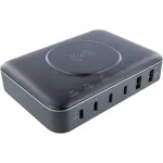 InLine Qi Powerstation Multiport laadija, 4x USB-C + 2x USB-A, GaN 100 W, 15 W juhtmevaba laadimine, must (31517K)