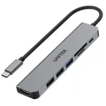 USB-C Hub Unitek 7in1 Alumiinium PD 100W 5 Gbps &mdash; multipordiadapter Power Delivery funktsiooniga