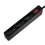 Pikendusjuhe LogiLink LPS230B 1,5 m 3 vahelduvvoolupistikut must