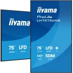 iiyama LH7575UHS-B2AG Signage Display Digitaalne infotahvel 190.5 cm (75 tolli) LCD Wi-Fi 500 cd/m&sup2; 4K Ultra HD Must Sisseehitatud protsessor Android 11 24/7