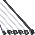 InLine Mini SAS HD kaabel SFF-8643 kuni 4x SATA + Sideband 1m
