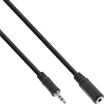 InLine helikaabel 3,5 mm stereopistik/isane / emane 10 m, 3,5 mm, isane, 3,5 mm, emane, 10 m, must