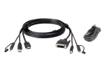 ATEN HDMI-DVI-D USB USB KVM-kaabel heliga; 1,8M USB HDMI-DVI-D turvaline KVM