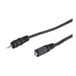 Wentronic Goobay 2,5 mm pistikupikenduskaabel, must, 2 m &ndash; 2,5 mm pistik (3-kontaktiline, stereo) > 2,5 mm pesa (3-kontaktiline, stereo) (50458)
