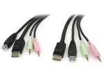 StarTech.com 6 jala pikkune 4-&uuml;hes USB DisplayPort KVM-kaabel heli ja mikrofoniga