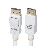StarTech.com 1,8 m valge VESA-sertifitseeritud DisplayPort 1.2 kaabel, 4K 60 Hz, 21,6 Gbit/s, lukustuvate DP-pistikutega, DP 1.2 DisplayPort-kaabel, DP-kuvarikaabel, M/M