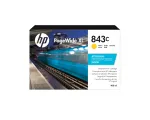 HP 843C 400-ml kollane PageWide XL tindikassett, kollane, 1 tk