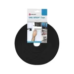 VELCRO One Wrap lint 10 mm lai, leegiaeglustav, must, 25 m