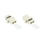 GoodConnections LC/UPC to LC/UPC Duplex Fiber Optic Adapter, OM2 Multimode, Ceramic Sleeve, Plastic Housing with Flange, Grey (LW-K202)