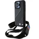 BMW BMHCP15L23PSCCK iPhone 15 Pro 6.1 Must k&otilde;va &uuml;mbris M Edition Carbon Stripe & Strap