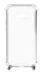 Evelatus Samsung Galaxy S10e Silicone Transparent with Necklace TPU Strap Silver