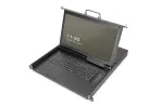 DIGITUS modulaarne HD LCD KVM-konsool 17 inch TFT-ekraaniga, 16-pordine CAT 5 KVM-&uuml;hendus, puuteplaat, saksa klaviatuuripaigutus