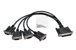EXSYS EX-OPTC44-9-SM Kaheksajala kaabel 4 x 9-pin jadaport RS-232 harukaabel, HD44 isane kuni 4x DB9 isane, 0,6 m, must