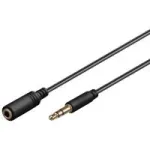 Wentronic Goobay 3,5 mm jack-pikenduskaabel, must, 1 m - 3,5 mm isane to 3,5 mm emane, stereo (97113)