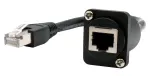 EXSYS D-t&uuml;&uuml;pi RJ45 emane-isane adapterkaabel, CAT.5e, 20 cm, must EX-49159