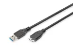 ASSMANN SuperSpeed USB 3.0 kaabel, USB A pistik Micro USB B-pistik, Cu AWG 28, 2x varjestatud, pikkus 1,0 m (AK-300116-010-S)