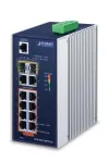 PLANET IGS-4215-8P2T2S t&ouml;&ouml;stuslik hallatav l&uuml;liti, L2/L4, 8x Gigabit PoE+ + 2x Gigabit + 2x 1000Base-X SFP, IP30, DIN-siini/seinakinnitus, DC, sinine/h&otilde;bedane