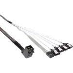 InLine Mini SAS HD kaabel SFF-8643 nurga all 4x SATA + Sideband 0,5m