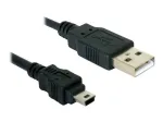 USB-kaabel DeLOCK 82252 USB 2.0 1,5 m USB A Mini-USB B Must