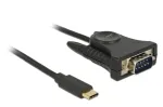 Delock 62964 USB-C - jadaporti DB9 RS-232 adapter, 1,8 m, must