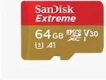 SanDisk Extreme - Flash Memory Card (microSDXC-an-SD-Adapter inbegriffen) - 64GB - A2 / Video Class V30 / UHS-I U3 / Class10 - microSDXC UHS-I (SDSQXA2-064G-GN6AA)