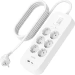 Liigpingekaitse Belkin SRB002VF2M‑V2 &mdash; 6 pistikupesa, 2 m kaabel, USB‑C ja USB‑A pordid