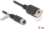DeLOCK M12 v&otilde;rgukaabel A-koodiga 8 kontaktiga emane pistik RJ45 pesale Cat5e 2m Must