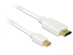 DeLOCK 83993 Mini DisplayPort-HDMI kaabel, 0,5 m, kolmekordse varjestusega, passiivne, valge