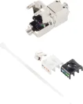 Keystone-moodul Cat 6a helos 08-10002 t&ouml;&ouml;riistavaba pistik, RJ45 keystone-sisend varjestatud/varjestamata Cat6a paigaldistele