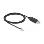 Adapterkaabel DeLOCK USB Type-A to Serial RS-232 RJ12 ESD kaitsega 2 m Must