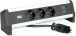BACHMANN Desk1 3x maandatud pistikupesa, USB-laadija, GST18 0,2m
