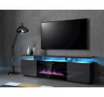 TV-kapp Cama Meble EVA elektrikaminaga 180x40x52 cm grafiit/l&auml;ikiv grafiit