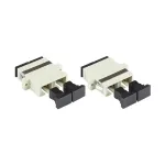 GoodConnections SC/UPC Duplekskiudoptiline adapter, OM2 Multimood, keraamiline puks, plastkorpus, &auml;&auml;rikuga, hall (LW-K207)