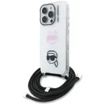 KARL LAGERFELD IML Crossbody Case iPhone 16 Pro Max, valge, Karl & Choupette pea disain
