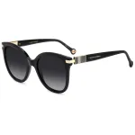 CAROLINA HERRERA HER0134S807 naiste p&auml;ikeseprillid - must atsetaatraam, hallid pol&uuml;karbonaat l&auml;&auml;tsed, 55/21/145 mm