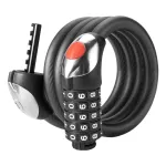 ROCKBROS RKS531 5-kohaline kombinatsioonlukk kaabliga, LED-tuliga, 180 cm, must