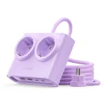 ORICO PDC25 25W 6-in-1 toiteplokk 2 AC-pistikupesa, 2 USB-A ja 2 USB-C pordiga - lilla