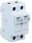 VCX CF PV32 2P 2-pooluseline kaitsmepesa 32A 1000V DC 10x38mm kaitsmele, DIN-r&ouml;&ouml;pale paigaldus, kruvi&uuml;hendus, fotogalvaanika