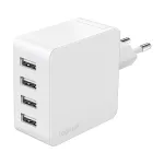 Logilink USB-A laadija, 24 W, 4 pordiga, 4x USB-A, valge