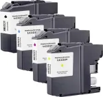 Renkforce &uuml;hilduv tindikassettide komplekt Brother LC-223BK/C/M/Y jaoks - must, ts&uuml;aan, magenta, kollane (4-pakk, 550 lehek&uuml;lge iga&uuml;ks) RF-6954006