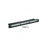 Wentronic 24-porti CAT6 UTP patch-paneel, 1U 19-tolline rack-kinnitus, must (95336)