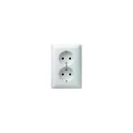 Gira Standard 55 katteloor Schuko topeltpistikupesa jaoks, puhtvalge siidmatt (0780 04)