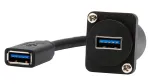 EXSYS EX-49165 D-t&uuml;&uuml;pi paneelpaigaldusega USB-A emane-emane kaabliadapter, USB 3.2 Gen 1, 20 cm