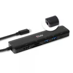 CLUB3D USB-t&uuml;&uuml;p C 7-&uuml;hes jaotur HDMI 4K60Hz SD TF kaardipesa 2x USB-t&uuml;&uuml;p A USB-t&uuml;&uuml;p C PD RJ45 t&ouml;&ouml;tab Thunderbolt 3-ga