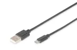 Assmann USB-&uuml;henduskaabel. t&uuml;&uuml;p A - mikro B M/M. 1,0 m. USB 2.0 &uuml;hilduv. UL. must (AK-300127-010-S)