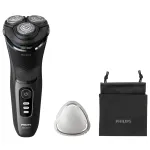 Elektriline p&ouml;&ouml;rlev habemeajaja Philips 3000 Series S3244/12 &ndash; 3 pead, M&auml;rg ja kuiv, Li-Ion, 60 min t&ouml;&ouml;aeg, h&uuml;piktrimmer, pestav, must