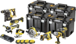 Juhtmevaba kombokomplekt DeWalt DCK865P4T 18V &mdash; komplektis neli 5,0 Ah akut ja TSTAK kohvrid